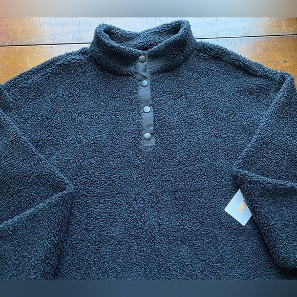 •NWT•Marika Teddy Crop 1/4 Snap Mock Neck Sweater - Picture 2 of 8